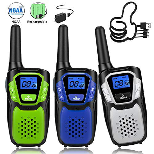 Seodon Walkie Talkies for Adults Long Range with Extra Batteries for Each Radio Rechargeable Two Way Radio up to 3 Miles Range in The Open Filed UHF 400-470 Mhz with Headphone/Earpieces 